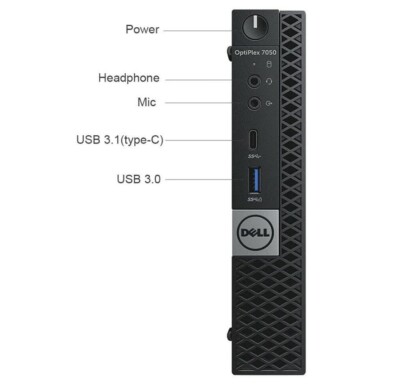 Dell Optiplex 7050 Micro Mini PC i7-7700T 8GB RAM 500GB SSD Win 10