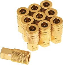 SUNGATOR 1/4'' Air Hose Fittings, 10-Pack Brass 1/4 Inch NTP Female Industrial C