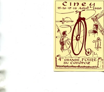 BELGIQUE CINEY GRande Foire du Condroz Août 1980 Illustré par Carty Timbre dos - Photo 1/2