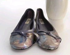 Bol Perdix Genuine Leather Snakeskin Ballet Flats Sandals Iridescent Vintage 7