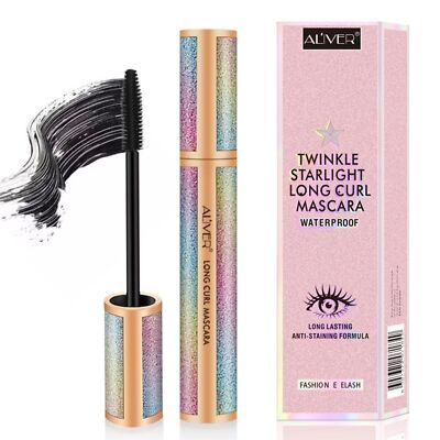 4D Wasserfeste Long Curl Volumen Mascara Wimperntusche Schwarz Silikon Bürste