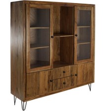 MOBILE VETRINA VINTAGE CREDENZA INDUSTRIAL ETNICA COLONIALE 145X40H162 Ethnic