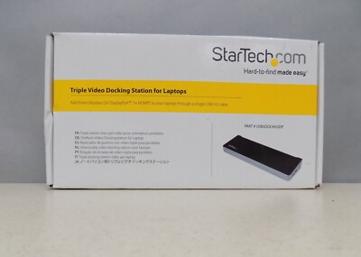 StarTech.com Triple Video Docking Station Part# USB3DOCKH2DP With Box