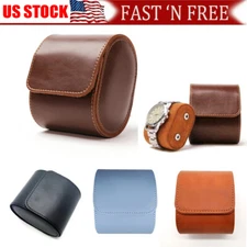 Single Watch Roll Travel Case Leather Watch Storage Organizer Wristwatches Box