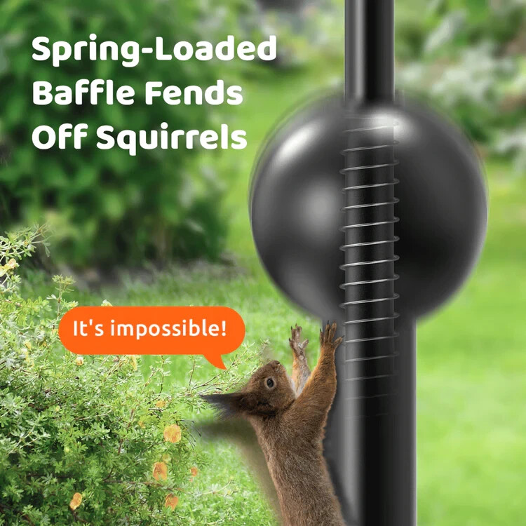 Birdfly Bird Feeder Pole with Smart Solar Camera, Anti Squirrel, heavy ...