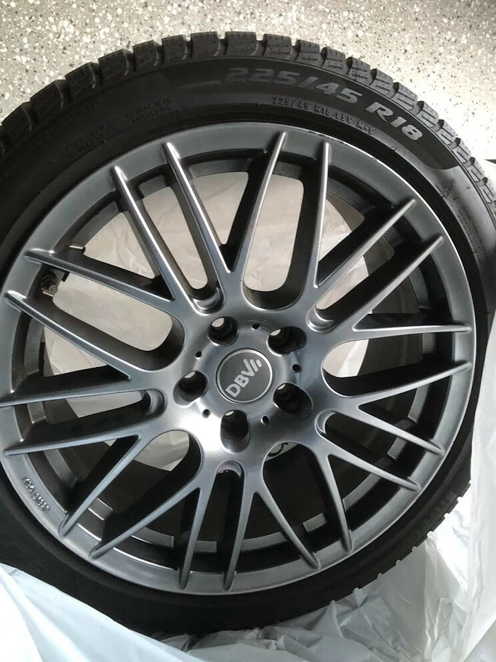4x Winterreifen 225/45 R18 95V (neuwertig) auf Alufelgen DBV 5KS 18 Zoll - Bild 4 von 4