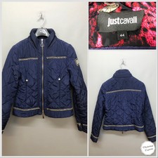 Just Cavalli Women’s Navy Short Quilted Jacket Uk 16 Eur 44 Us 12