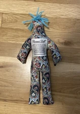Dammit Doll Plush Voodoo Doll Stress Relief Doll Paisley Body Blue Hair