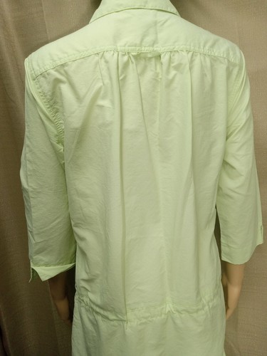LL Bean Women's Size Medium Green, Collared, Tie Waist Above the Knee Dress - Picture 10 of 11