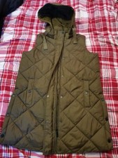 Weatherproof Ladies Padded Gilet Longline Hooded Jacket Quilted Loden Green Med