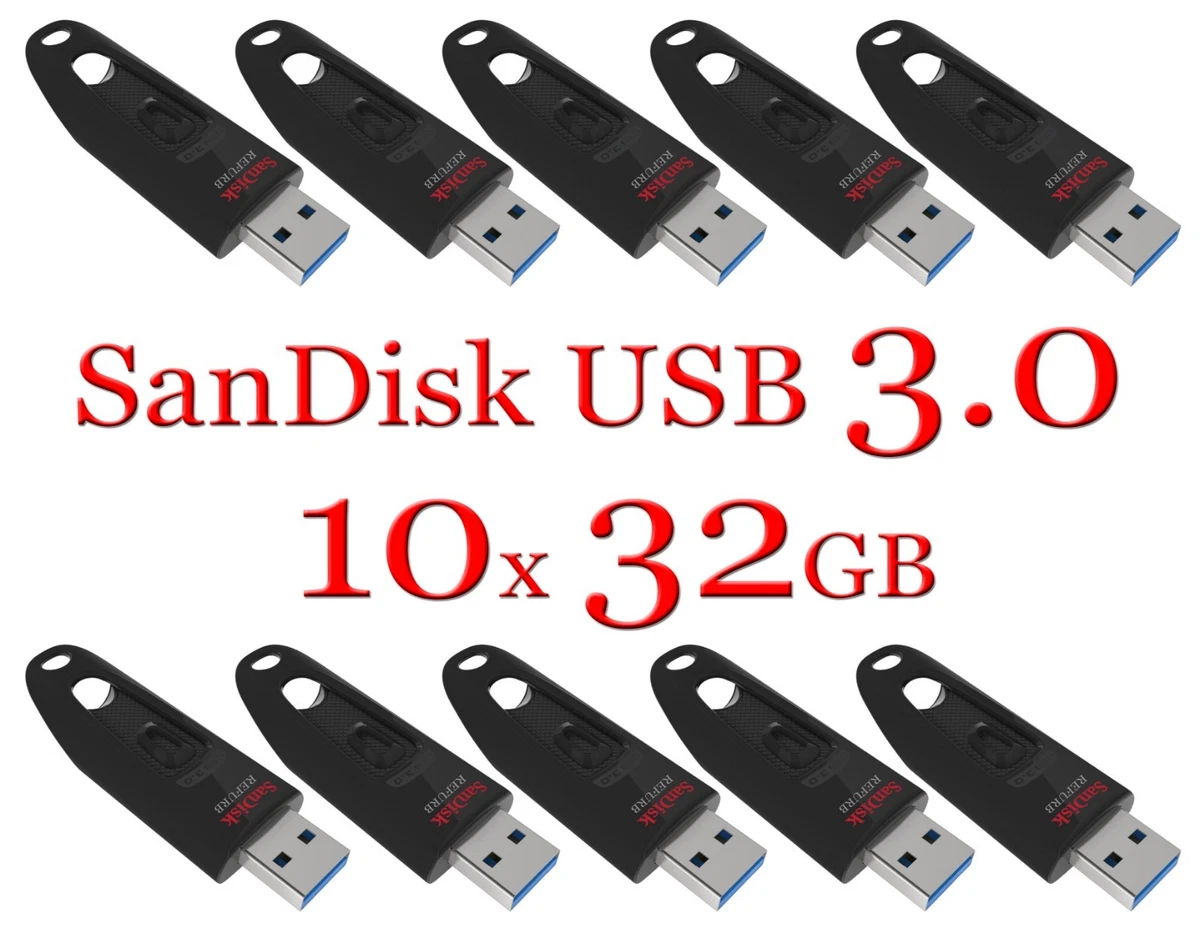 SanDisk Ultra Curve USB 3.2 Flash Drive - High Speed Memory Stick For Laptops (Multiple Sizes/Lot Options)