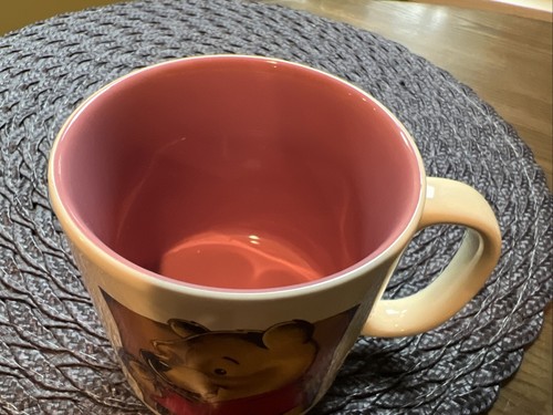 Disney Winnie The Pooh White Coffee Mug Cup Pink Inside 12 oz Made in Thailand - Picture 9 of 10