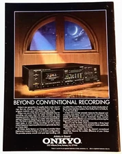 ONKYO~TA-2056 CASSETTE DECK~VINTAGE 1985 FULL PAGE PRINT AD ADVERT POSTER PINUP