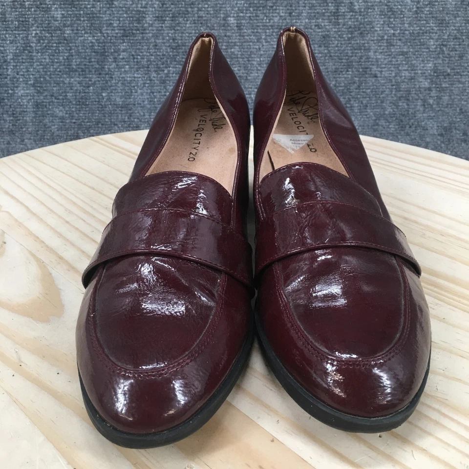 Zapatos LifeStride para mujer 9 W Brittany Penny zapatos de salón granate imitación cuero tacones Foto 3 de 4