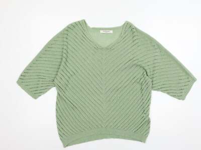 Normcore Damen grün V-Ausschnitt Acrylmischung Pullover Einheitsgröße