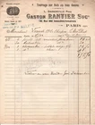 1923 invoice by Gaston Rantier, shooting on wood of all kinds, Paris