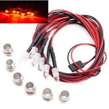 Image of RC LED brake lights - 6 Red 5mm LED Lights wih JR JST direct plug in - Universal