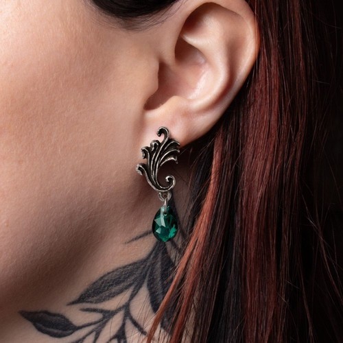Alchemy Gothic Churchyard Crystal Earrings • Local Stock • Gothic - Picture 2 of 2