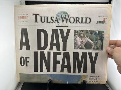 9-11 US STRIKES BACK TULSA WORLD   NEWSPAPER COMPLETE
