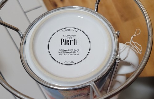 Pier 1 Tazze per Cani Impilabili con Supporto Tazzine Caffè Multicolore Cucciolo da Collezione - Foto 2 di 9