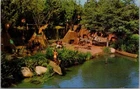 Vintage 1950s DISNEYLAND Anaheim Postcard "PEACEFUL INDIAN VILLAGE" #C-8 Unused