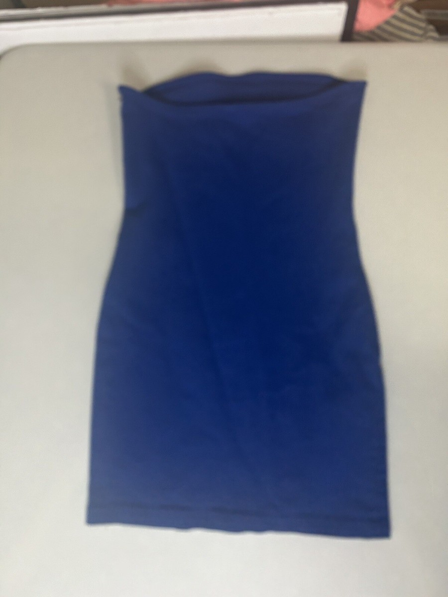 blue tube dress zara Zara Denim Tube Dress Bodycon Tight Mini Dress Royal Blue Size XS NWT