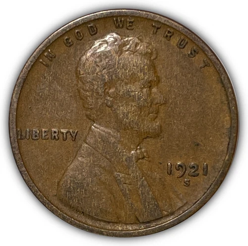 1921-S Lincoln Wheat Cent Choice Very Fine VF+ Coin #25248