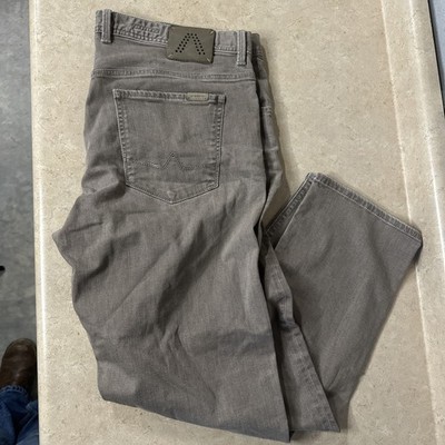 Alberto Jeans Men s 40x30 (42x30) Modern Fit Stone Wash Brown Denim Oeko Tex