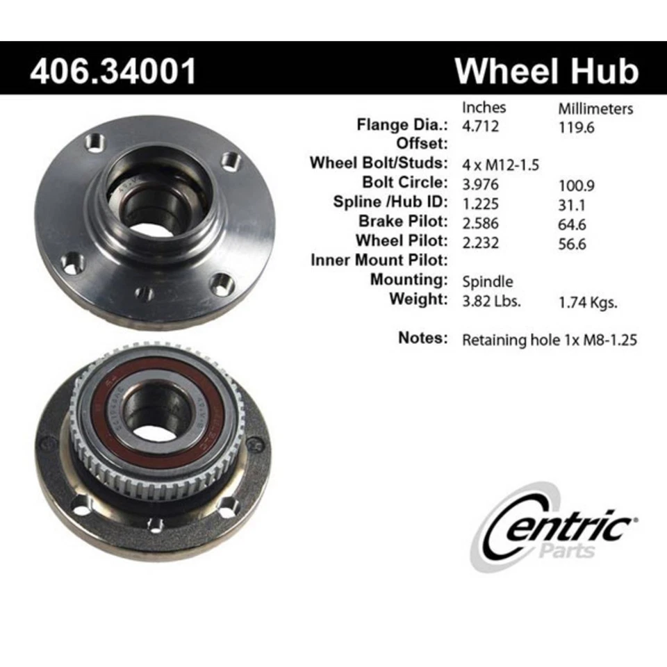 406.34001E Buje de rueda centrado lado conductor o pasajero delantero para 325 318 serie 3 Foto 3 de 3