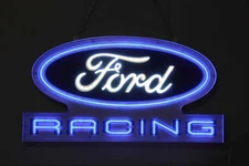 NEW 2026 Ford Racing Design Blue & White Light Up LED Flex Neon Sign 36" x 19"
