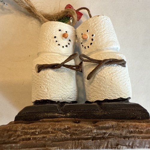 Ornamento natalizio marshmallow arrosto fuoco da campeggio S'mores Ganz 2020 con etichette - Foto 2 di 7