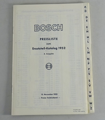 #ad #ad Bosch Spare Part Catalog Price List 1952 AU $16.15