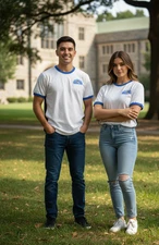 10 Vintage New Mountain Dew Ringer Shirts L! Anvil, Ski, Team, Sports,Game White