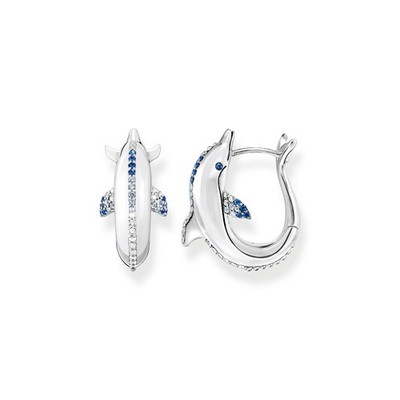Thomas Sabo CR688-644-1 Creolen Damen Delfin Blauen Steinen Silber