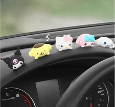 ‏Cute Cartoon Car Dashboard Decoration – 5Pc Mini PVC Figurine Car Interior Orna