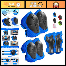 Kids Protective Gear Set - Knee Elbow Pads with Wrist Guards for Skating, Cycl