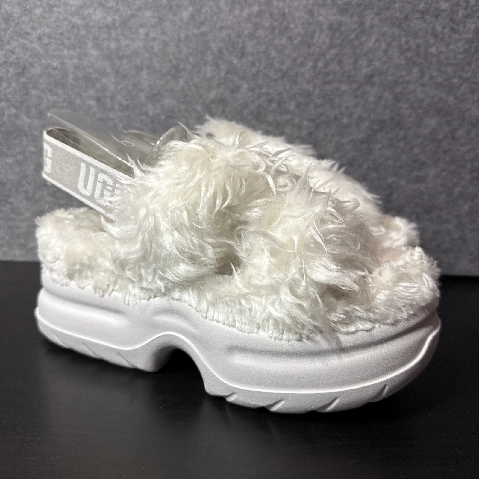 Ugg Fluff Sugar Platform donna taglia Eu 38 sandali ciabatte bianco