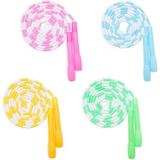 4 Pack Beaded Jump Rope for Kids (9.2 Feet, 4 Colors)
