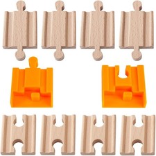  Toys 8 Pcs Wooden Train Track Male-Male Female-Female Adapter Pack Fits Thomas