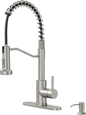Kitchen Faucet with Soap Dispenser and Pull down Sprayer,Spring High Arc Design