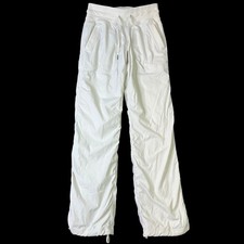 Lululemon Dance Studio Cargo Mid Rise White Full Length Pant LW5ENNR Size 4