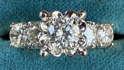 Magic Glo 14k Gelbgold 1 1/4C DTW Größe 6,5 