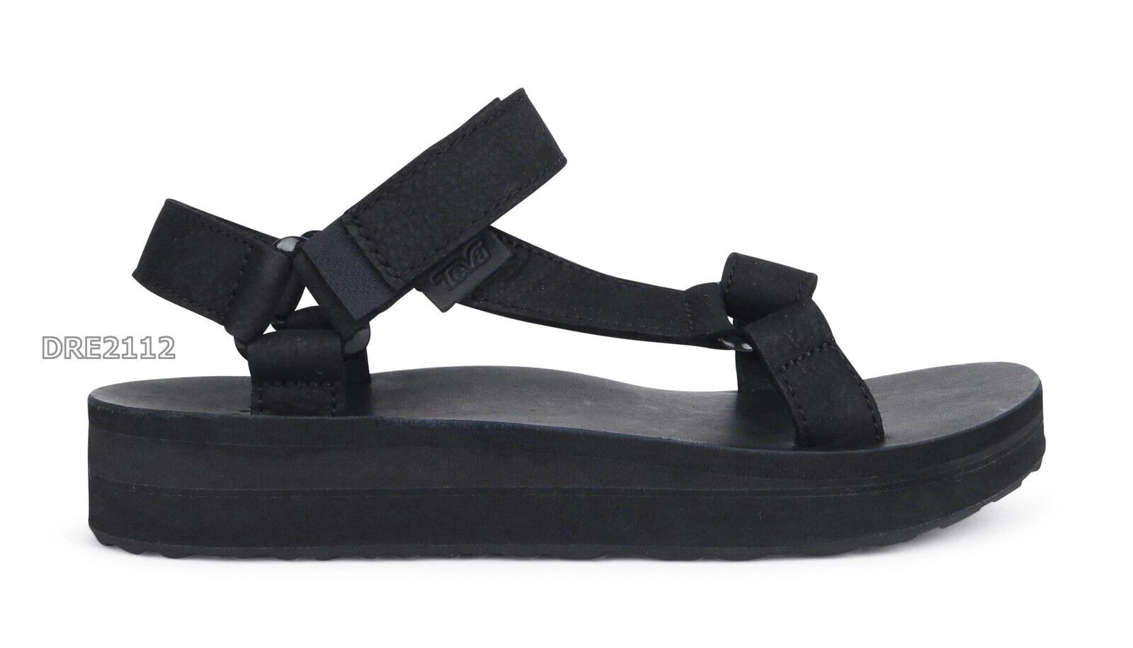 Teva Midform Universal Leather Black Sandals Womens Size 8 -NIB-