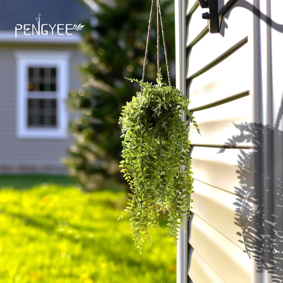 3 paquetes de plantas colgantes falsas con macetas, enredaderas falsas de 20" para decoración de paredes, fe falsa... Foto 2 de 4