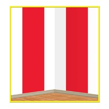 Beistle Red  White Stripes Backdrop - Circus  Party Supply  Decoration