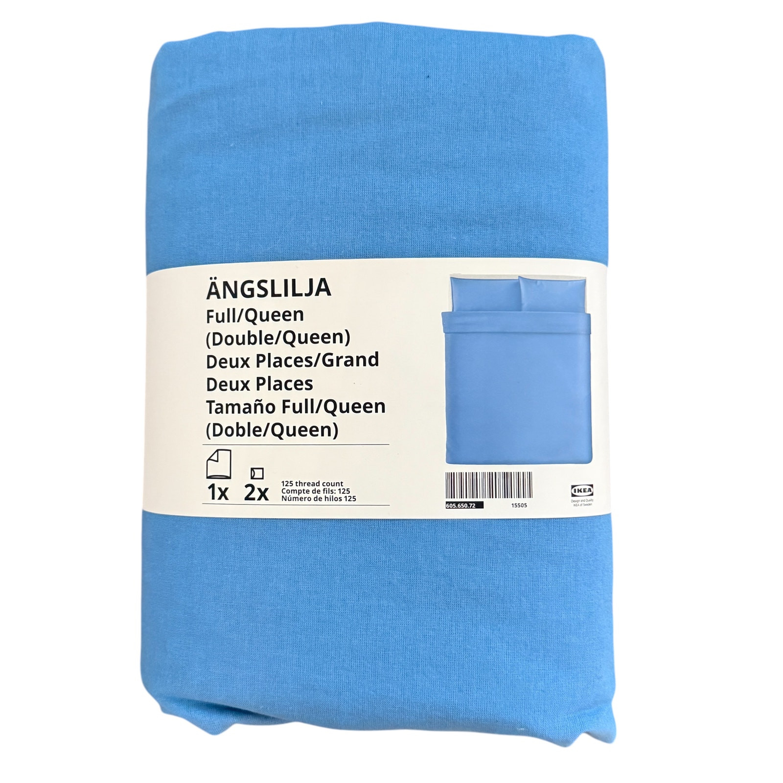 Пододеяльник IKEA ANGSLILJA Blue FullQueen и 2 наволочки 10390₽