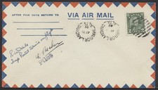 1930 Pilot Signed Emergency Flight Cover Mirror Landing to McLennan ALTA #3031