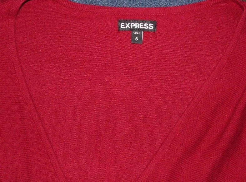 EXPRESS Red Sz Small Soft Stretchy Empire Waist Lightweight Sweater Mini Dress - Image 4 of 4