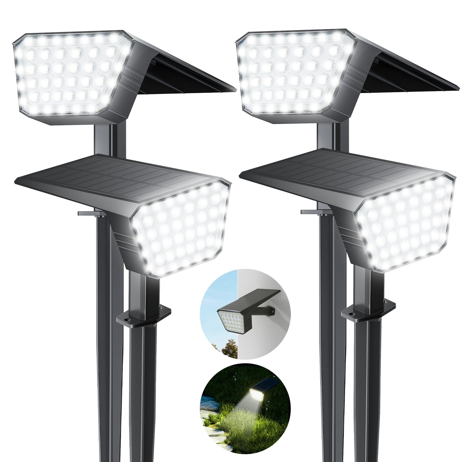 OFFERTA Faretti Solari Esterno 4 Pezzi 44 LED IP65 Impermeabile