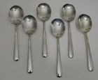 Camellia by Gorham Sterling Silver set of 6 Cream or Round Soup Spoon 6.25"